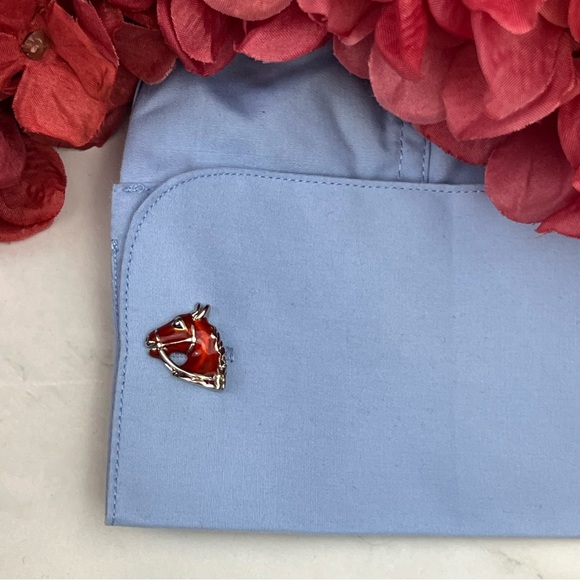 Handsome Bridled Red Chestnut Horse Head Cufflinks - Picture 11 of 16